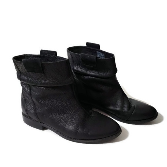 New Womens Tsubo Troian Black Leather Short Zip Up Ankle Heel Booties Boots